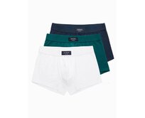 Pánské jednobarevné boxerky BASIC s elastanem 3 pack mix Zelená, M