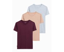 Pánská sada 3 bavlněných triček BASIC - mix V20 Z30 Červená, M