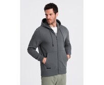 Pánská rozepínací bavlněná mikina BASIC grafitová Tmavě šedá, S