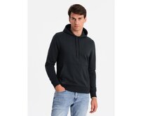 Pánská bavlněná mikina BASIC klokanka s kapucí černá Černá, S