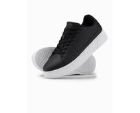 Pánské tenisky z ekokůže s tlustou podrážkou černé Černá, 41