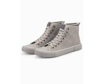 Pánské vysoké tenisky s popelavým lemováním Šedá, 40