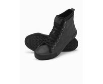 Pánské vysoké tenisky s ozdobným svrškem grafitová Tmavě šedá, 40