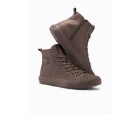 Pánské vysoké tenisky s ozdobnou špičkou khaki barva Khaki, 40