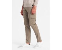 Pánské nákladní kalhoty STRAIGHT LEG s kapsami na zip khaki Khaki, S