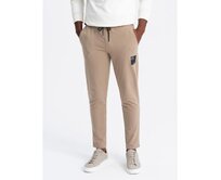 Pánské tepláky s logem hnědé Hnědá, S