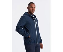 Pánská lehká sportovní bunda s fleecovou podšívkou tmavě modrá Námořnická modrá, S