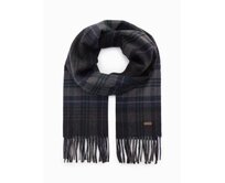 Pánská skotská kostkovaná šála se střapci - černošedá Šedá, Univerzální