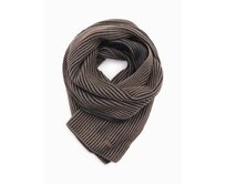Pánská pletená šála s dvoubarevnými pruhy - hnědá a černá Černá, Univerzální