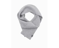 Pánská jednobarevná žebrovaná pletená šála - šedá Šedá, Univerzální