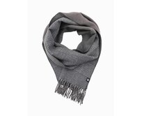 Oboustranná pánská kostkovaná šála se střapci - černobílá Černá, Univerzální