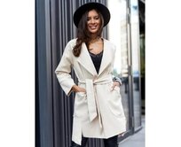 Dámský kabát CLR035 - béžový Béžová, S