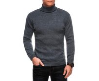 Pánská polokošile s výstřihem E248 - námořnická modrá Šedá, 2XL/3XL