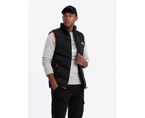 Pánská prošívaná vesta s neonovými akcenty - černá Černá, L/XL