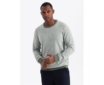 Pánský svetr RELAXED FIT se vzory – olivový V2 OM-SWSW-0111 Námořnická modrá, S
