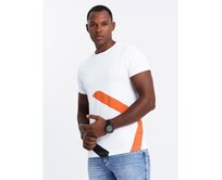 Pánské bavlněné tričko s jemnou výšivkou - krémová V2 Bílá, L