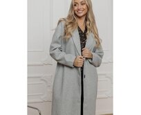 Dámský kabát CLR034 - béžový Šedá, S