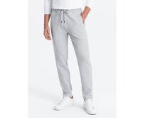 Pánské tepláky mrkvového střihu - šedý melír V3 OM-PASK-0166 Šedá, XL