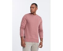 Pánská bavlněná nevyztužená mikina BASIC - tmavě růžová V4 Růžová, S