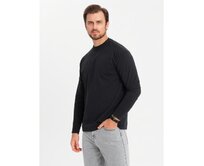 Pánský polo rukáv s dlouhým rukávem a límcem na zip - černý V8 Černá, S