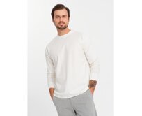 Pánský dlouhý rukáv s polo límcem na zip - černý V8 Krémová, S