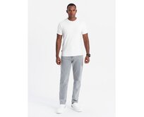 Tříbarevné pánské bavlněné tričko - bílé a tmavě modré V3 Bílá, L