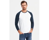 Pánské tričko s dlouhým rukávem - černý V1 Bílá, L