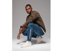 Pánské džínové tepláky s asymetrickým prošitím - modré V2 OM-PADJ-0165 Modrá, L