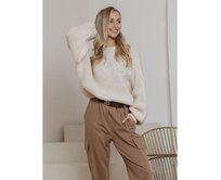 Dámský svetr ELR024 - ecru Béžová, Univerzální