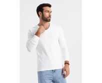 Pánský dlouhý rukáv s raglánovými kontrastními rukávy - bílý a šedý V5 OM-LSCL-0105 Bílá, S