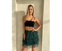 Dámská sukně GLR017 - černá Zelená, Univerzální