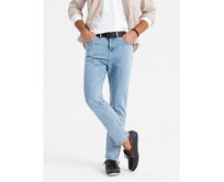 Pánské klasické seprané džíny REGULAR FIT - šedé V4 OM-PADP-0217 Modrá, S