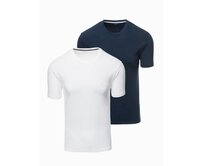 Pánská bavlněná trička BASIC s kulatým výstřihem - černá/bílá/tmavě modrá V1 OM-TSBS-0232 Bílá, S