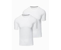 Pánská bavlněná trička BASIC s kulatým výstřihem - černá/bílá/tmavě modrá V1 OM-TSBS-0232 Bílá, S