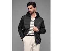 Lehká barevná pánská sportovní bunda s fleecem - hnědá a tmavě modrá V1 OM-JANP-0194 Černá, S