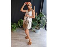 Dámské mini šaty DLR106 - růžové Béžová, Univerzální