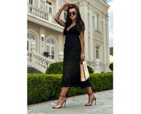 Dámské mini šaty DLR106 - růžové Černá, S