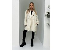 Módní dámský kabát CLR039 – béžový Béžová, S