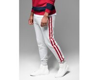 Pánské strukturované úpletové tepláky - grafitové V5 OM-PASK-0211 Šedá, S