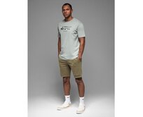 Pánské přiléhavé krátké potištěné kraťasy - olivová V4 OM-SRSK-0138 Olivová, S