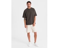 Unisex tepláky se stahovací šňůrkou v pase - krémová V2 OU-SRBC-0101 Krémová, M/L