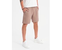 Unisexové kraťasy se stahovací šňůrkou v pase – hnědé V16 OU-SRBC-0101 Hnědá, M/L