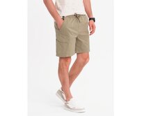 Pánské volné šortky s cargo kapsami - světle olivové V3 OM-SRCG-0194 Olivová, S