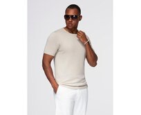 Pánské pletené tričko se strukturovanou vazbou – černé V3 OM-TSCT-0253 Šedá, S