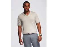 Pánské polo tričko s prolamovaným lemováním a zipem u výstřihu – černé V2 OM-POSS-0158 Šedá, S