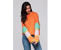 Dámský svetr LW-SWSW-0107 - oranžový Oranžová, Univerzální