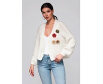 Dámský svetr LW-SWCD-0101 krémový Krémová, Univerzální