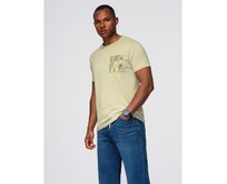 Pánské bavlněné tričko s potištěnou kapsou – světle šedé V2 OM-TSPT-0227 Olivová, S