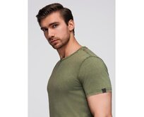 Pánské tričko s efektem vyprání – olivové V4 OM-TSWT-0116 Olivová, M