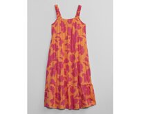 Dětské vzorované midi šaty Oranžová, XL